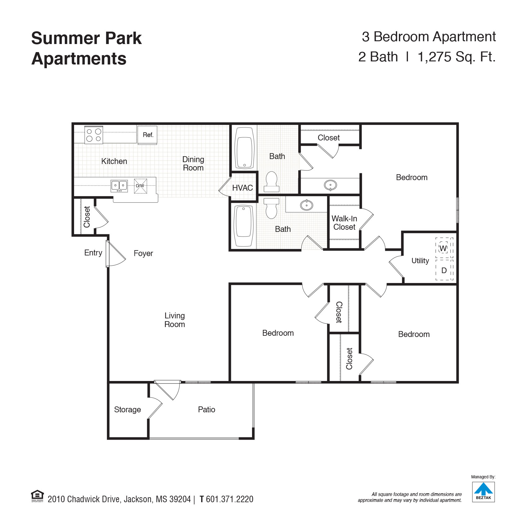 Floor Plans of Summer Park Apartments in Jackson, MS